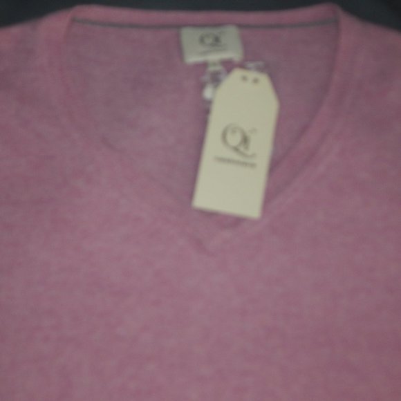 Qi CASHMERE V-NECK PULLOVER SWEATERDUSTY ROSE LG